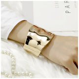 Plated Chunky Metal Bangle Cuff Bracelet
