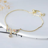 Geometric Charm Adjustable Bracelets with Zircon Inlay