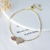 Geometric Charm Adjustable Bracelets with Zircon Inlay