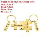 Personalized Couple Key Ring with Customized Name and Date - Gift for Girlfriend