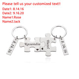 Personalized Couple Key Ring with Customized Name and Date - Gift for Girlfriend