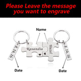 Personalized Couple Key Ring with Customized Name and Date - Gift for Girlfriend