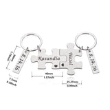Personalized Couple Key Ring with Customized Name and Date - Gift for Girlfriend