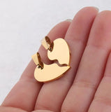 Stainless Steel Heart Pendant Necklace Couples Jewelry