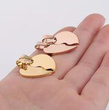 Stainless Steel Heart Pendant Necklace Couples Jewelry