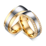 Couple Ring for Women and Men Love Ring Stainless Steel Gold-Color