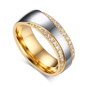 Couple Ring for Women and Men Love Ring Stainless Steel Gold-Color