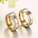 Couple Ring for Women and Men Love Ring Stainless Steel Gold-Color