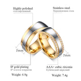 Couple Ring for Women and Men Love Ring Stainless Steel Gold-Color