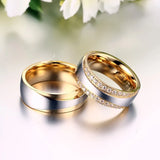 Couple Ring for Women and Men Love Ring Stainless Steel Gold-Color
