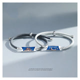 Silver Sun Moon Epoxy Pendant Braided Bracelet SL0001