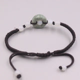 Natural Jadeite Circle Bead Bracelet 6.3inch Women Gift