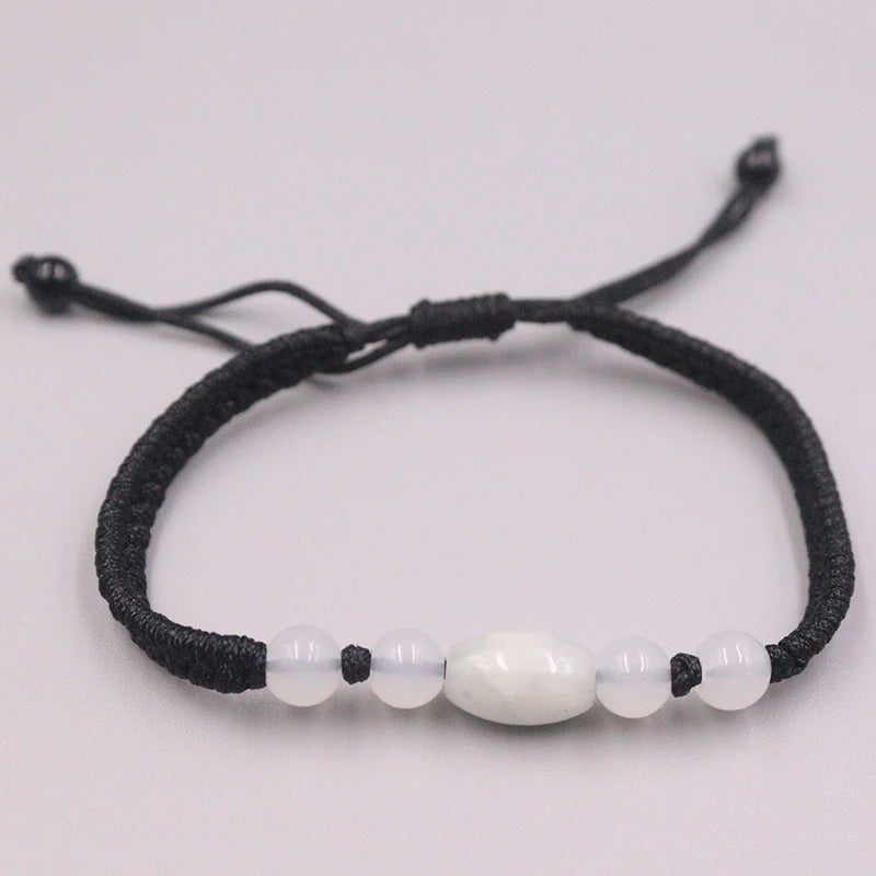 Natural Jadeite Cylinder Bead Bracelet 6.3inch Women Gift