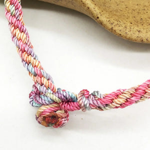 Pink String Weave Bracelet Amulet Knitted Bracelet