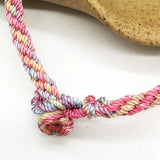 Pink String Weave Bracelet Amulet Knitted Bracelet