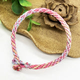 Pink String Weave Bracelet Amulet Knitted Bracelet