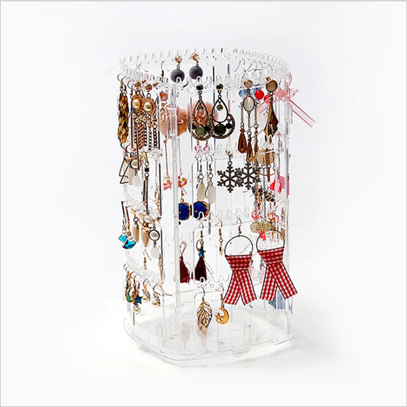 Rotating Earring Jewelry Storage Box Display Stand