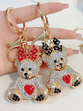 Cute Bow Bear Keychain Love Bear Doll Metal Keychain Pendant Gift