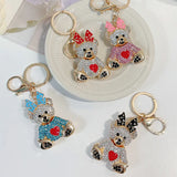 Cute Bow Bear Keychain Love Bear Doll Metal Keychain Pendant Gift