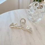 Elegant Gingko Leaf Hair Clip with Pearls & Rhinestones
