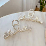 Elegant Gingko Leaf Hair Clip with Pearls & Rhinestones