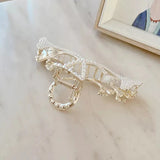 Elegant Gingko Leaf Hair Clip with Pearls & Rhinestones