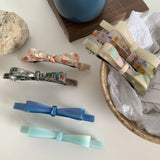 Retro Floral Acetate Barrette Spring Hair Clips For Woman