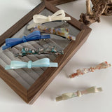 Retro Floral Acetate Barrette Spring Hair Clips For Woman