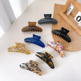 Vintage Bear Rhinestones Hair Clip Claw Acetic Acid Shark Clip