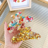 Vintage Bear Rhinestones Hair Clip Claw Acetic Acid Shark Clip