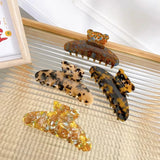 Vintage Bear Rhinestones Hair Clip Claw Acetic Acid Shark Clip
