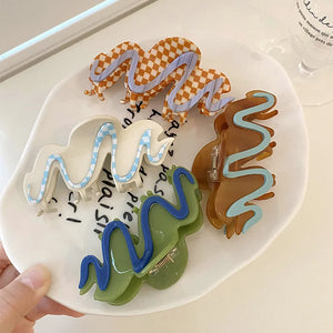 Cream Biscuit Hair Clip Claw High Acetic Acid Shark Clip