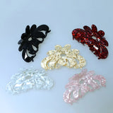 Striped Flowers Hair Clip Claw Fashionable Acetate Shark Clip
