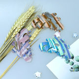 Striped Flowers Hair Clip Claw Fashionable Acetate Shark Clip