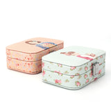 Cartoon Beauty PU Leather Jewelry Organizer Box