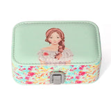 Cartoon Beauty PU Leather Jewelry Organizer Box