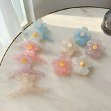 French Geometric Jelly Flower Hair Clip Claw for Woman Girls