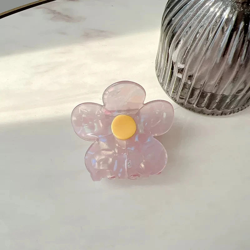 French Geometric Jelly Flower Hair Clip Claw for Woman Girls