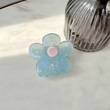 French Geometric Jelly Flower Hair Clip Claw for Woman Girls