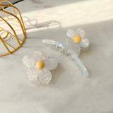 French Geometric Jelly Flower Hair Clip Claw for Woman Girls