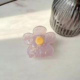 French Geometric Jelly Flower Hair Clip Claw for Woman Girls