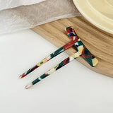 Retro Two Teeth Hair Sticks Acetate Hairpins U Shaped Hair Pin Tortoiseshell