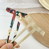 Retro Two Teeth Hair Sticks Acetate Hairpins U Shaped Hair Pin Tortoiseshell