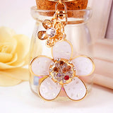Crystal Flower Keyring Charm Car Key Chain Rings Holder Gift R092