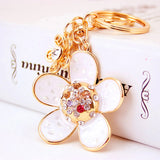 Crystal Flower Keyring Charm Car Key Chain Rings Holder Gift R092
