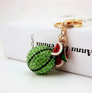Rhinestone Watermelon Keychain Car Key Holder Bag Charm