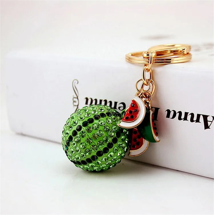Rhinestone Watermelon Keychain Car Key Holder Bag Charm