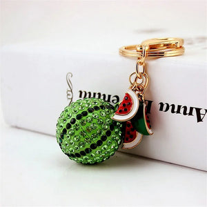 Rhinestone Watermelon Keychain Car Key Holder Bag Charm