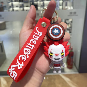 Funny Halloween Clown Keychain for Women Bags Pendants