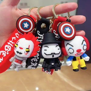 Funny Halloween Clown Keychain for Women Bags Pendants